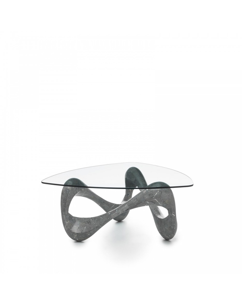 Tavolino trasparente-grigio 100 cm x 100 cm H. 42.5 cm