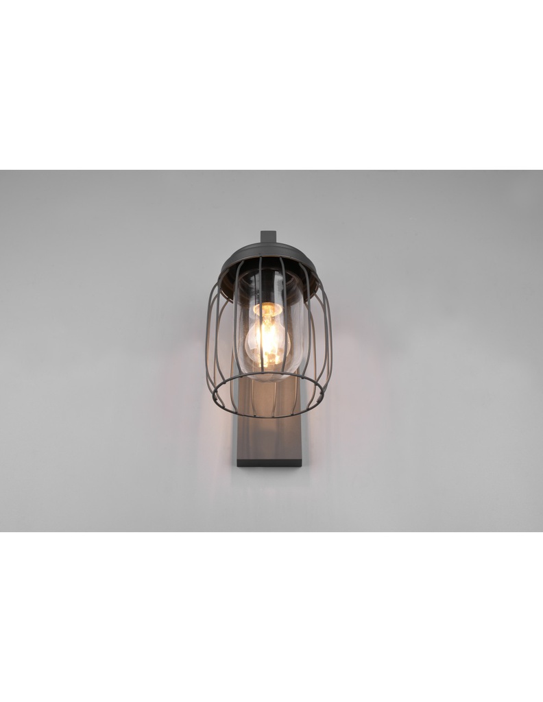 Applique Tuela Lanterna Rete Metallica Antracite IP44 Trio Lighting