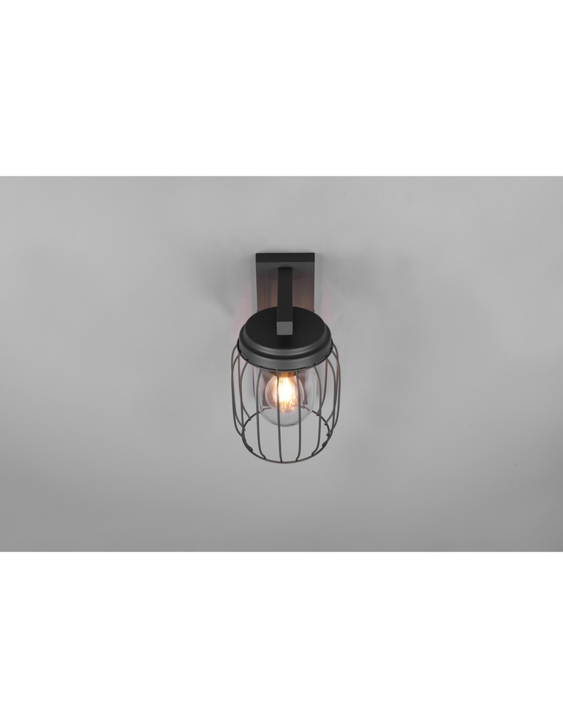Applique Tuela Lanterna Rete Metallica Antracite IP44 Trio Lighting