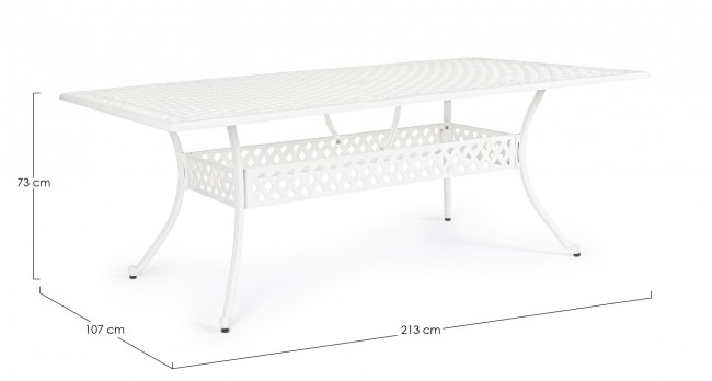 Tavolo da esterno Ivrea rettangolare bianco cm 107x 213