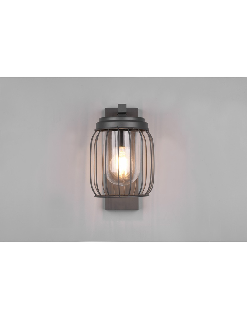 Applique Tuela Lanterna Rete Metallica Antracite IP44 Trio Lighting