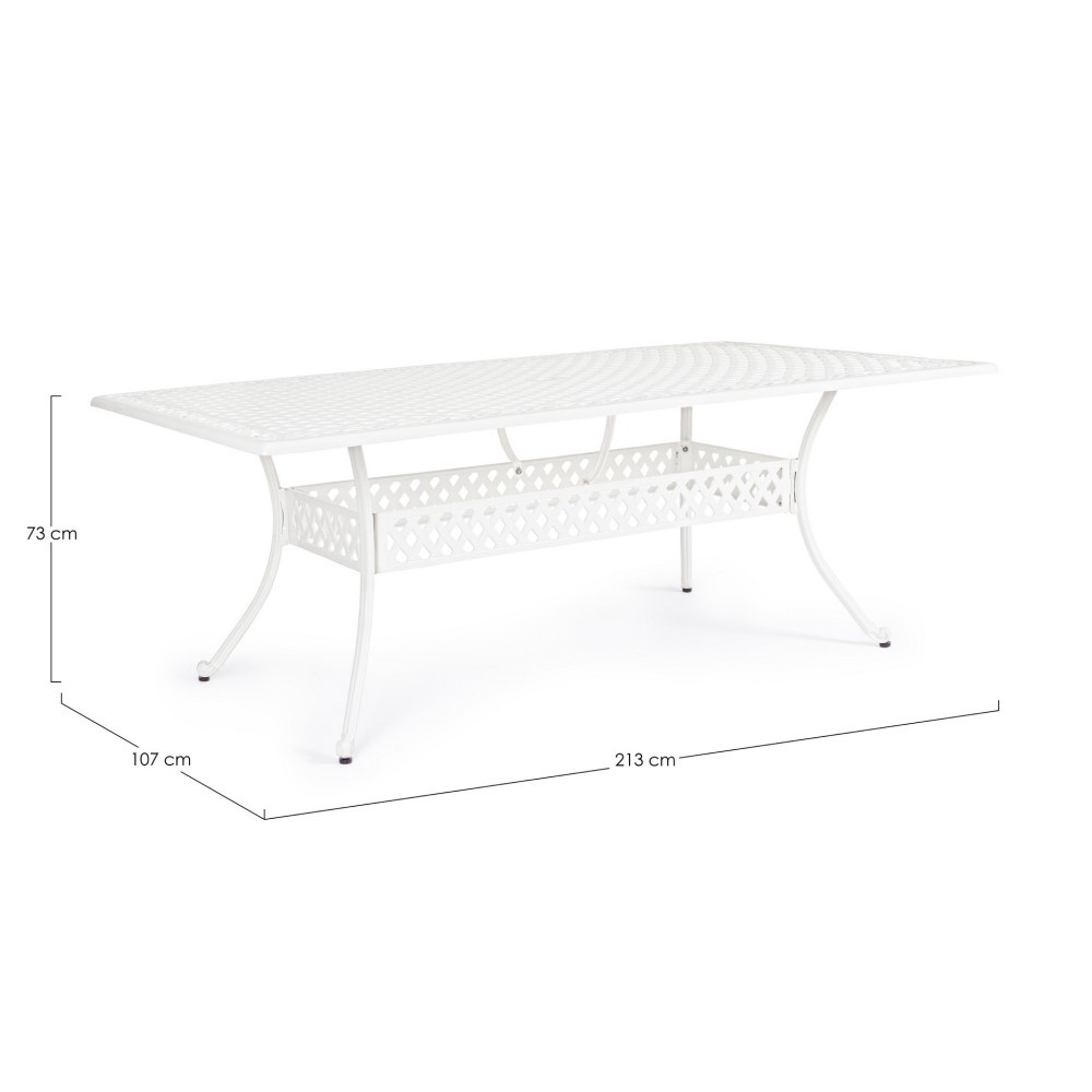 Tavolo da esterno Ivrea rettangolare bianco cm 107x 213