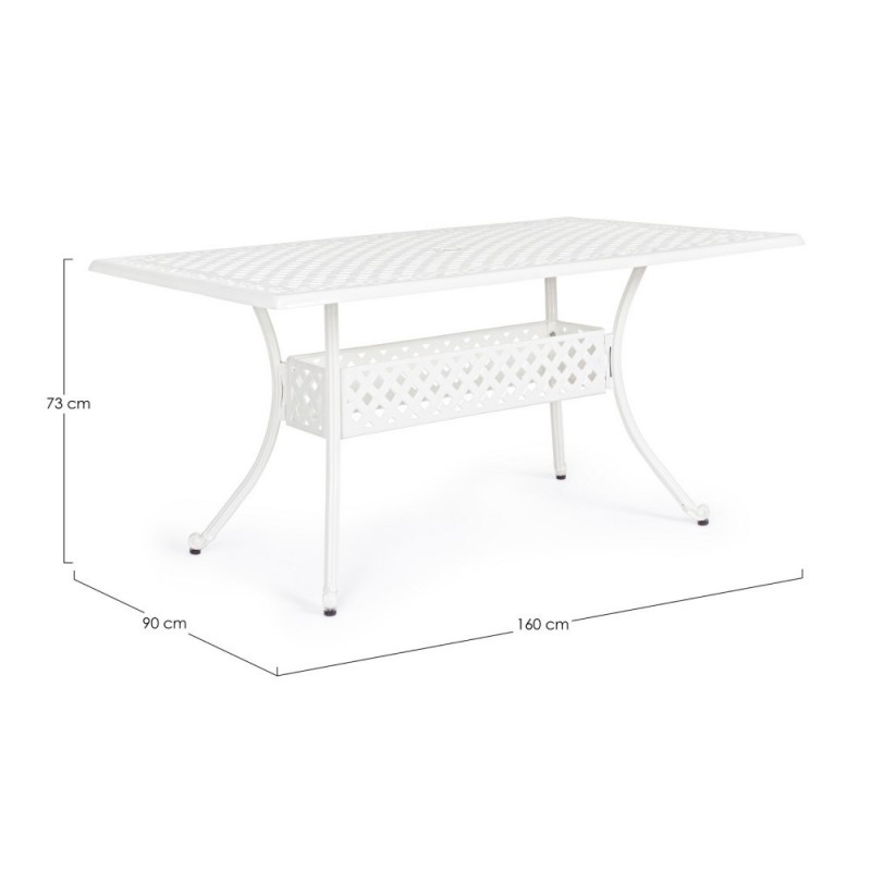 Tavolo da esterno Ivrea rettangolare bianco cm 90 x 160