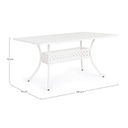 Tavolo da esterno Ivrea rettangolare bianco cm 90 x 160