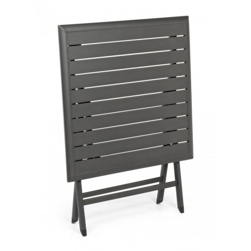 Tavolo da esterno pieghevole in alluminio Antracite ELIN 70x70x h71 cm