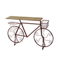 Tavolo design arredo ferro bicicletta rosso cm123x28x74.5