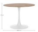 Tavolo in legno e alluminio stile naturale Ø100a - 75h