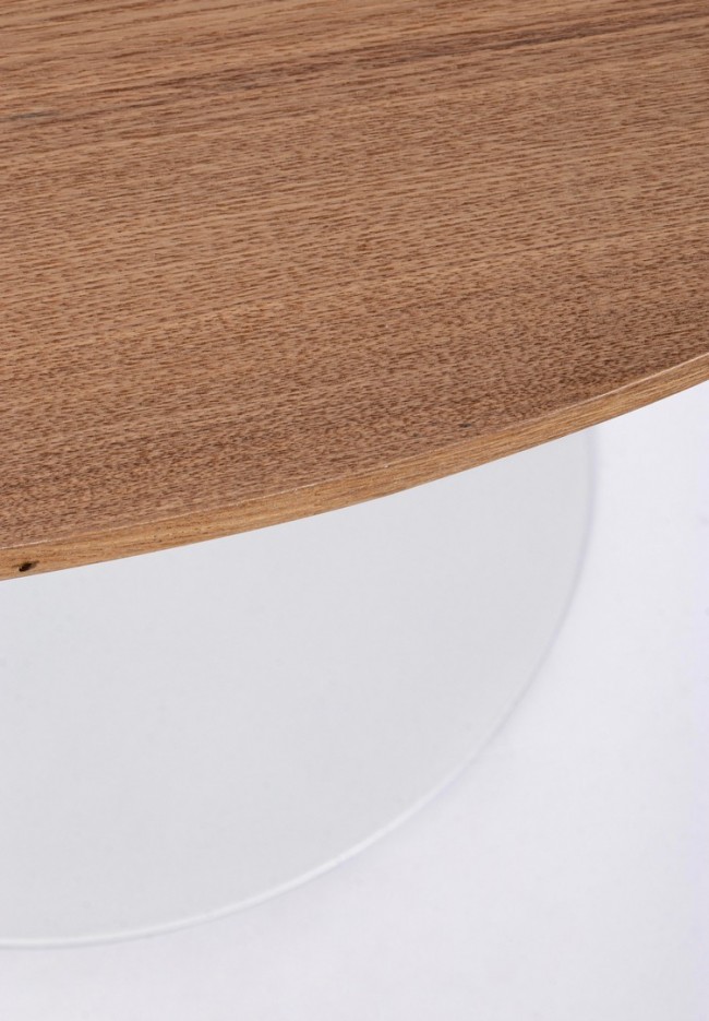 Tavolo in legno e alluminio stile naturale Ø100a - 75h