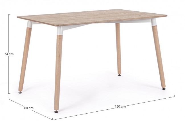 Tavolo in legno stile naturale 120x80