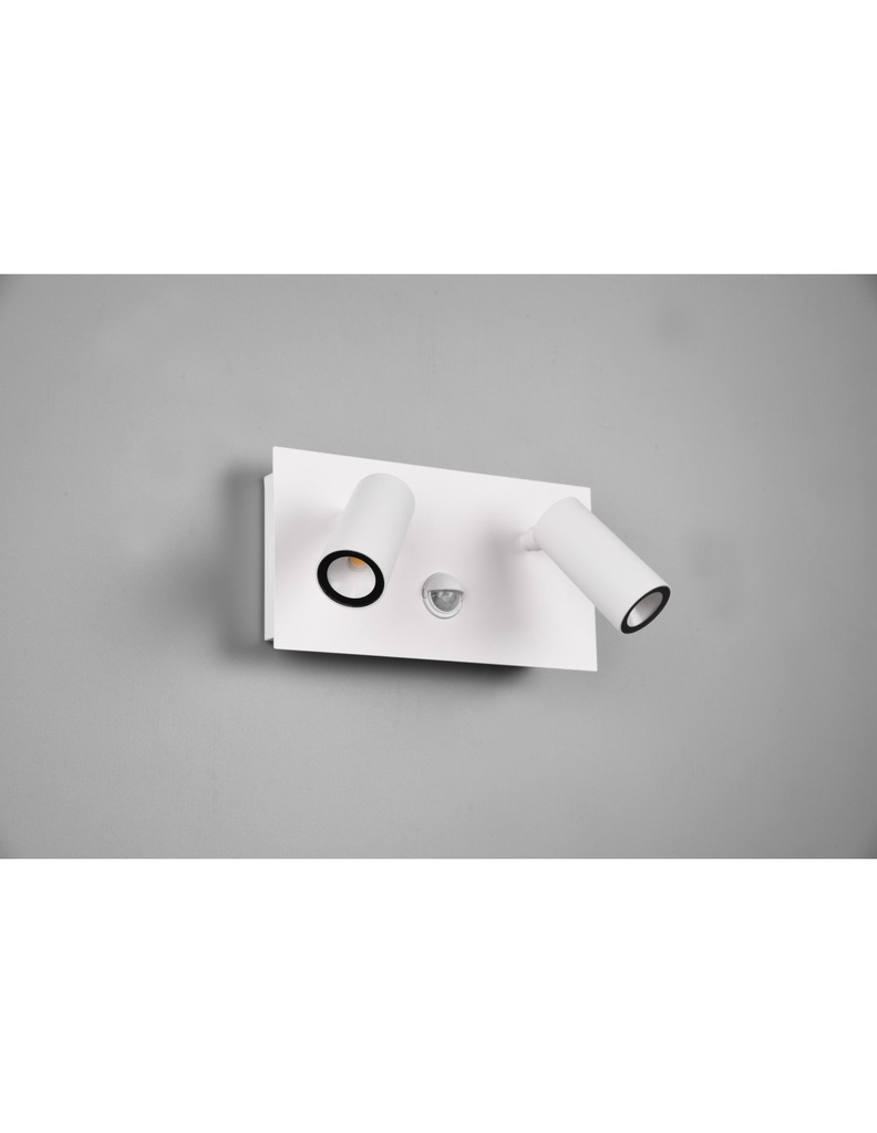 Applique Tunga IP54 Doppio Spot Led Bianco Orientabile Con Sensore Trio Lighting