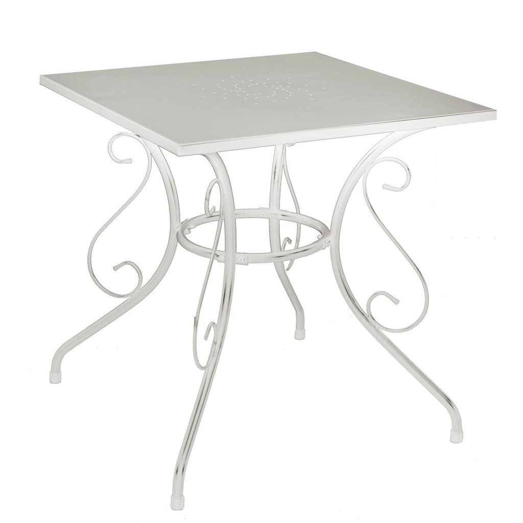 Tavolo metallo Old bianco cm70x70h72