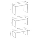 Tris tavolini da caffe tortora  antracite Kanta  cm 65x30xh.39