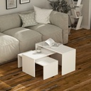 Tris tavolini da caffe bianco Kanta 65x30xh.39 cm