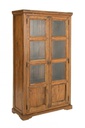 Vetrina 2 ante marrone in legno stile rustico