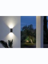 Applique in alluminio pressofuso con diffusore in vetro trasparente - Luce calda - 12W - 683 lumen grafite