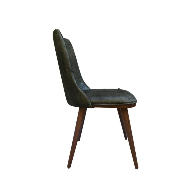 Sedia in vellutino Verde Oliva gambe in legno DIANA 50x48x h87 cm