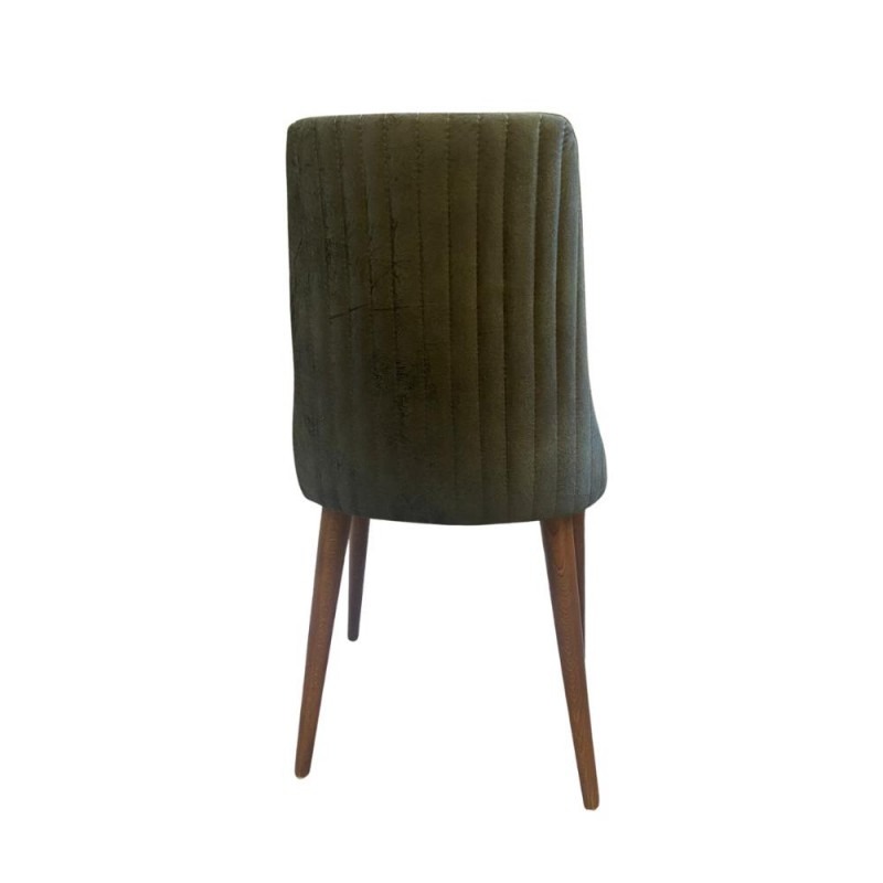 Sedia in vellutino Verde Oliva gambe in legno DIANA 50x48x h87 cm