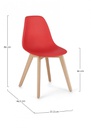 4x Sedia rossa 51.5x46.5x86h in plastica