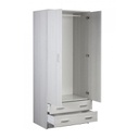 Armadio multiuso due ante due cassetti Bianco 77x52x h182 cm