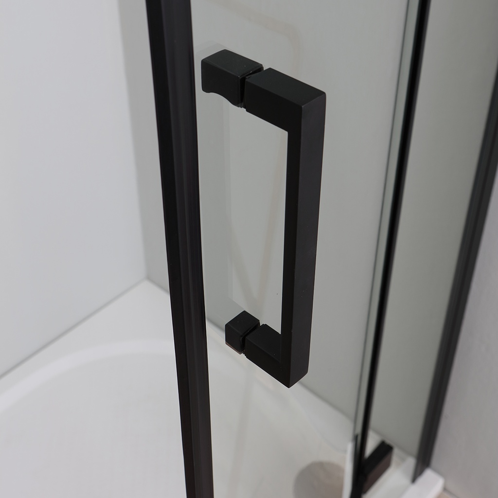 Box doccia angolare 80x80 senza profili, nero opaco