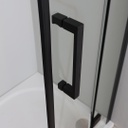 Box doccia angolare 80x80 senza profili, nero opaco