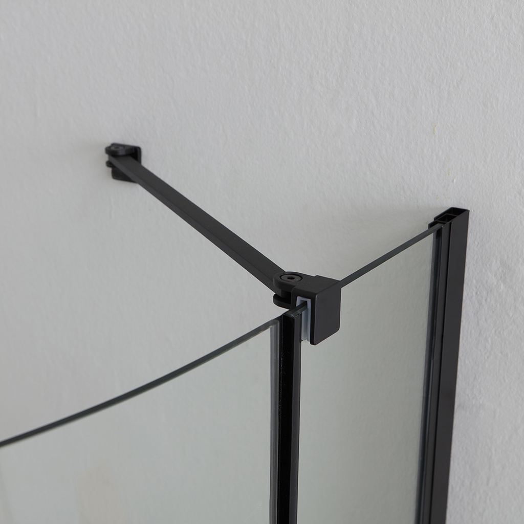 Box doccia angolare 80x80 senza profili, nero opaco