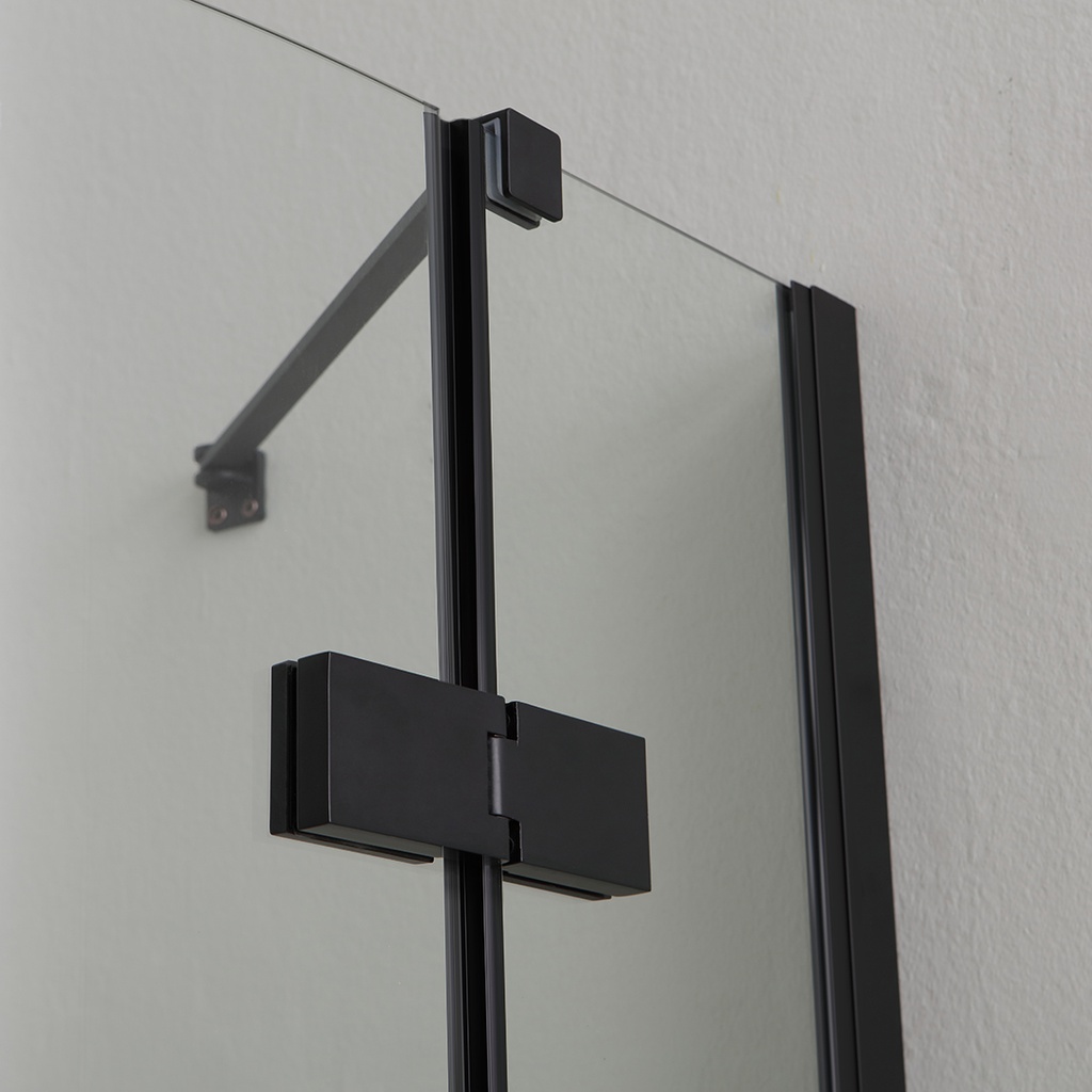 Box doccia angolare 80x80 senza profili, nero opaco