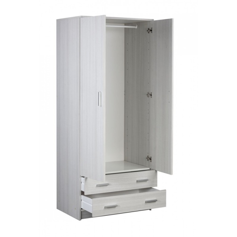 Armadio multiuso due ante due cassetti Bianco 77x52x h182 cm