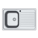 Lavello cucina vasca acciaio inox da incasso gocciolatoio dx 50x79 cm(N273DX35)