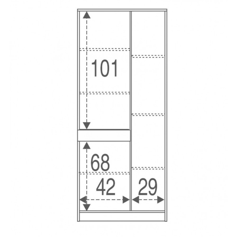 Armadio multiuso tre ante un cassetto Olmo Chiaro 77x34x h183 cm