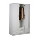 Armadio tre ante due cassetti Bianco 115x52x h180 cm