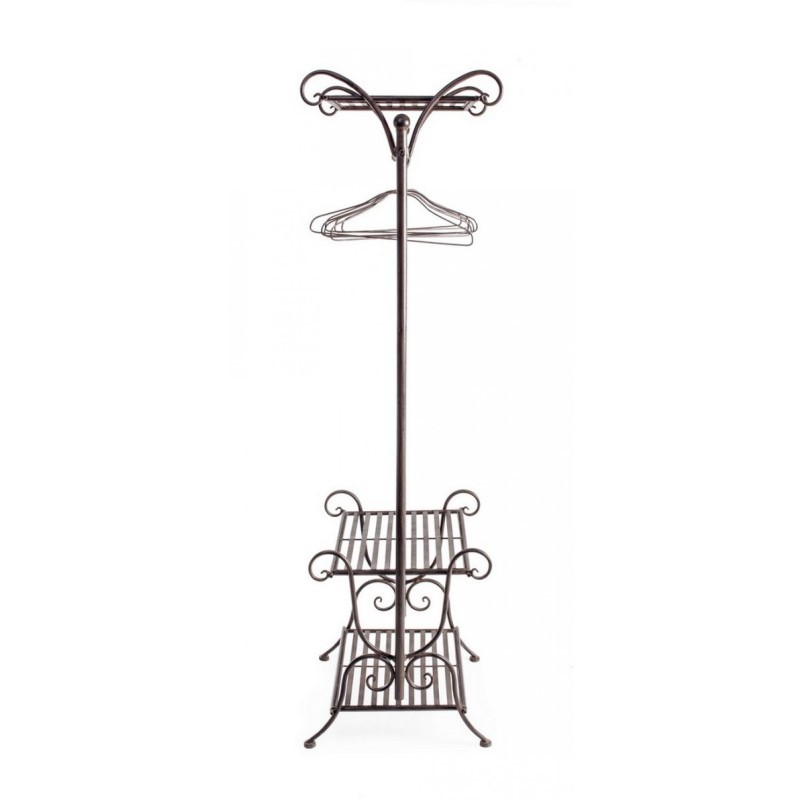 Attaccapanni in acciaio Marrone tre ripiani Marrone MELANIE 55x46x h170 cm