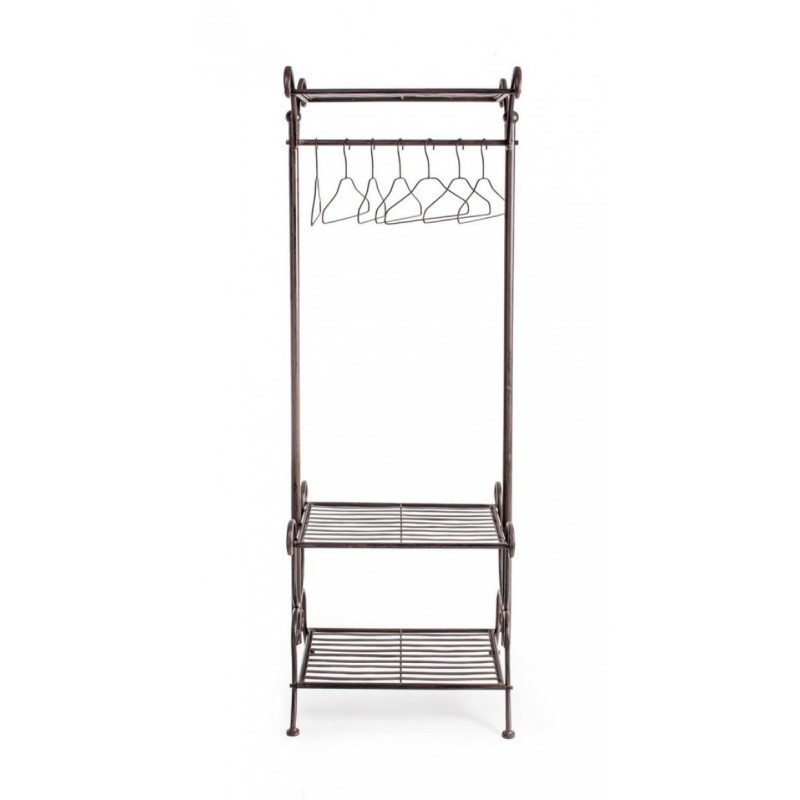 Attaccapanni in acciaio Marrone tre ripiani Marrone MELANIE 55x46x h170 cm