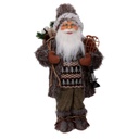 Babbo natale tessuto con regali e lanterna marrone cm24x12h45