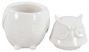 Barattolo gufo ceramica panna rf-0151 cm. 16 x 16 h 23
