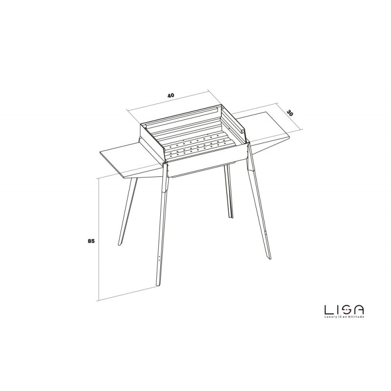 Barbecue Etna mini Acciaio giardino terrazzo cm 102 x 55 x 85 h