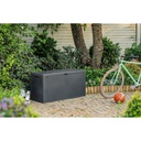 Baule Emily box in resina finitura intrecciata colore grafite 118x45xh.57 cm
