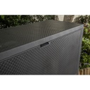 Baule Emily box in resina finitura intrecciata colore grafite 118x45xh.57 cm