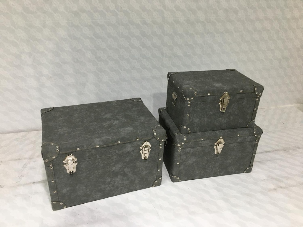 Baule ecopelle 1-3 grigio cm 80x50h30
