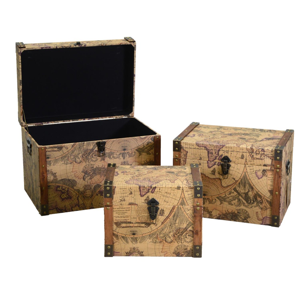 Baule ecopelle 1-3 marrone rettangolarecm 60x40h42
