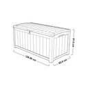 Baule in resina effetto legno GLENWOOD marrone coperchio  lucchettabile 128x65xh.61 cm