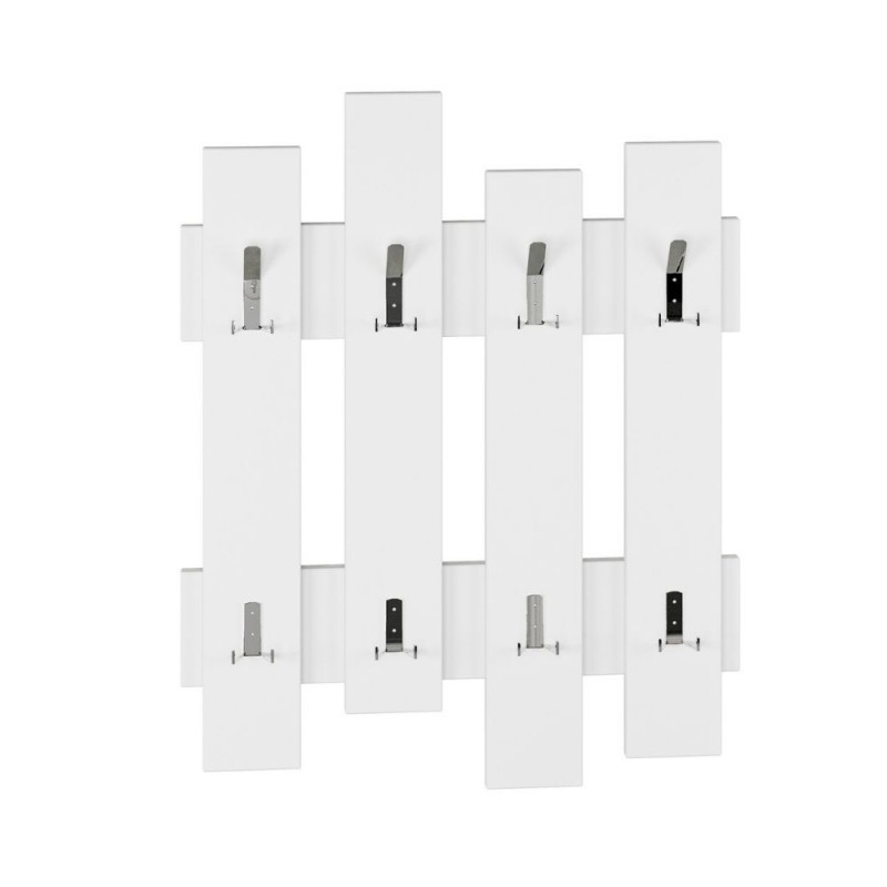 Appendiabiti a muro bianco con 8 ganci Wave 64xh.81 cm(WAVEBI)
