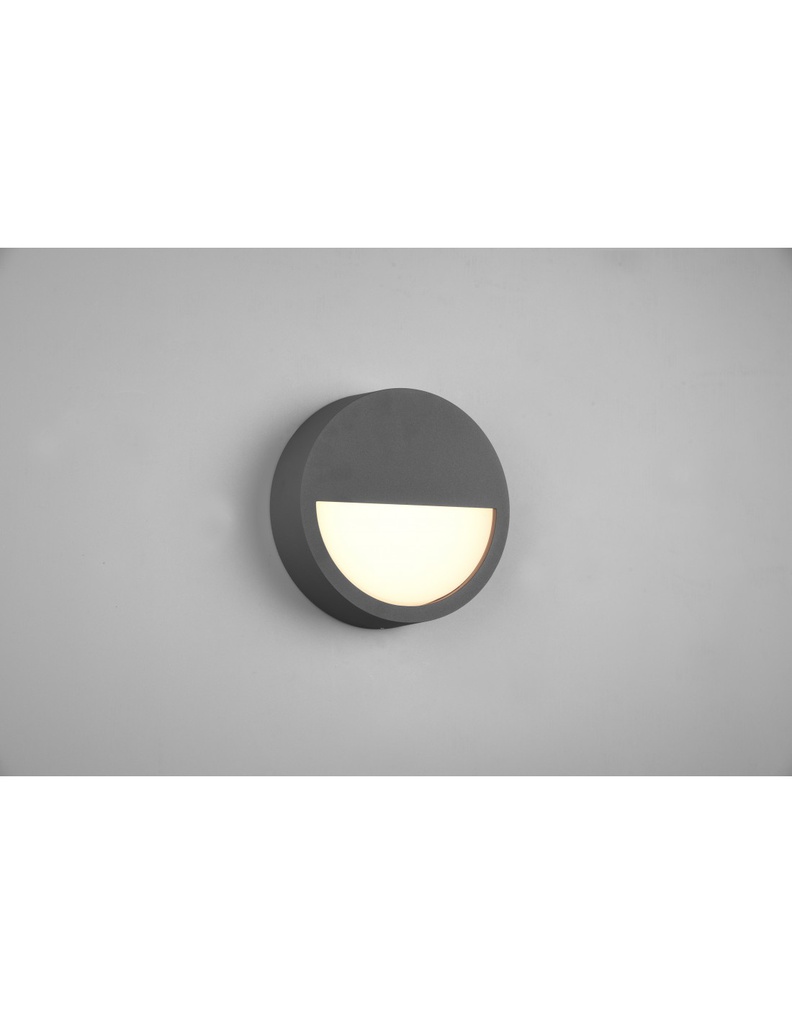 Applique Da Esterno IP54 Rotonda Led Antracite Pedro Trio Lighting