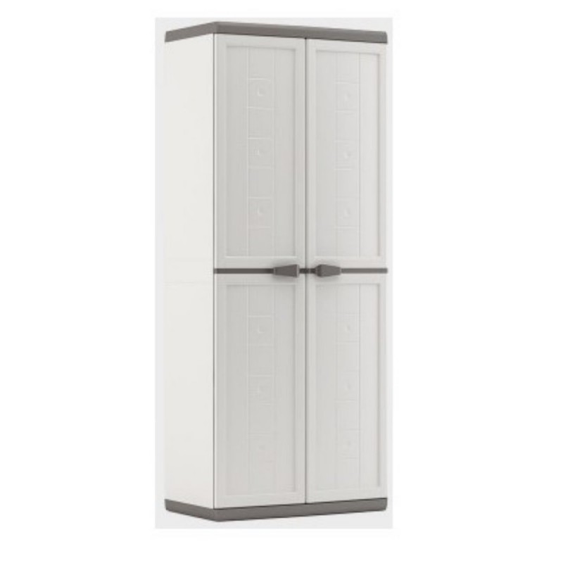 Armadio in resina Jolly colore bianco grigio cm 68 x 39 x 166 h