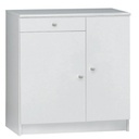 Armadio multiuso basso due ante un cassetto Bianco 77x34x h80 cm