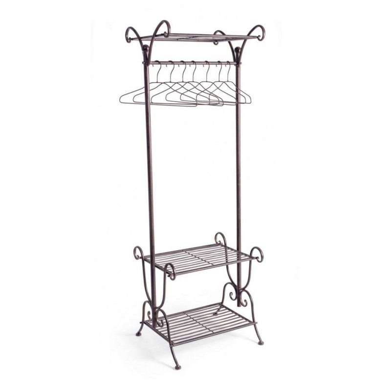 Attaccapanni in acciaio Marrone tre ripiani Marrone MELANIE 55x46x h170 cm