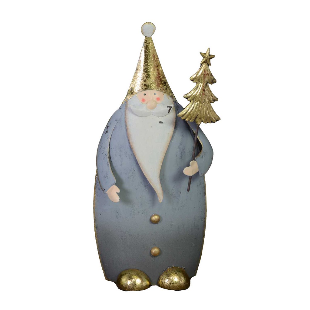 Babbo natale metallo oro grigio cm7x4h16