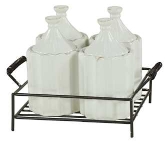 Barattolo 4pz. c-piedistallo we-5261 cm. 19,5 x 17 h 14,5