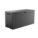 Baule Emily box in resina finitura intrecciata colore grafite 118x45xh.57 cm