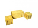 Baule con Pouff in velluto giallo